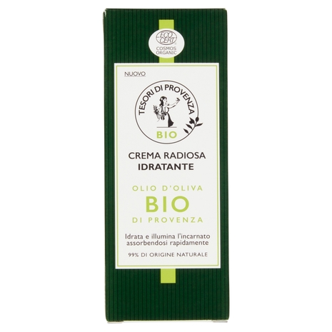 Tesori di Provenza Crema Viso Idratante Giorno, con Olio d'Oliva Bio, Ricco in Polifenoli, 50 ml